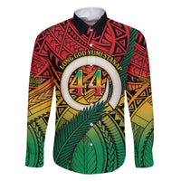 Personalised Vanuatu Yumi 44th Indipendens Dei Family Matching Mermaid Dress and Hawaiian Shirt Vanuatuan Broad Tusk with Polynesian Tribal LT9 Dad's Shirt - Long Sleeve Reggae - Polynesian Pride