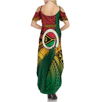 Personalised Vanuatu Yumi 44th Indipendens Dei Family Matching Summer Maxi Dress and Hawaiian Shirt Vanuatuan Broad Tusk with Polynesian Tribal LT9 - Polynesian Pride