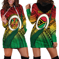 Personalised Vanuatu Yumi 44th Indipendens Dei Hoodie Dress Vanuatuan Broad Tusk with Polynesian Tribal LT9 - Polynesian Pride