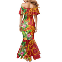 Polynesian Tribal Flower Tattoo Mermaid Dress Special Vermilion Vibe LT9 - Polynesian Pride