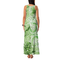 Polynesian Hibiscus Flower Tribal Family Matching Tank Maxi Dress and Hawaiian Shirt Lime Green Color LT9 - Polynesian Pride