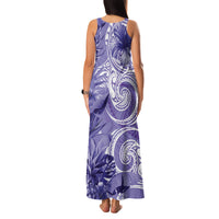 Polynesian Hibiscus Flower Tribal Family Matching Tank Maxi Dress and Hawaiian Shirt Violet Color LT9 - Polynesian Pride