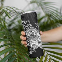 Black Polynesian Tahiti Island Skinny Tumbler The Wave of Water LT9 - Polynesian Pride