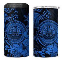Blue Polynesian Tahiti Island 4 in 1 Can Cooler Tumbler The Wave of Water LT9 One Size: 16 oz Blue - Polynesian Pride