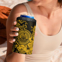 Gold Polynesian Tahiti Island 4 in 1 Can Cooler Tumbler The Wave of Water LT9 - Polynesian Pride