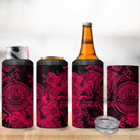 Pink Polynesian Tahiti Island 4 in 1 Can Cooler Tumbler The Wave of Water LT9 - Polynesian Pride