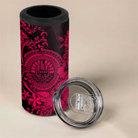 Pink Polynesian Tahiti Island 4 in 1 Can Cooler Tumbler The Wave of Water LT9 - Polynesian Pride