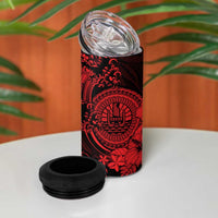 Red Polynesian Tahiti Island 4 in 1 Can Cooler Tumbler The Wave of Water LT9 - Polynesian Pride