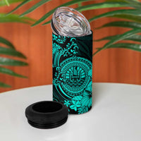 Turquoise Polynesian Tahiti Island 4 in 1 Can Cooler Tumbler The Wave of Water LT9 - Polynesian Pride