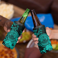 Turquoise Polynesian Tahiti Island 4 in 1 Can Cooler Tumbler The Wave of Water LT9 - Polynesian Pride