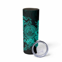Turquoise Polynesian Tahiti Island Skinny Tumbler The Wave of Water LT9 - Polynesian Pride