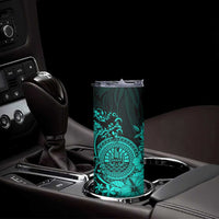 Turquoise Polynesian Tahiti Island Skinny Tumbler The Wave of Water LT9 - Polynesian Pride