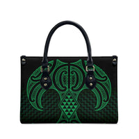 Kakariki Maori Ta Moko Poutama Art Leather Bag - Polynesian Pride