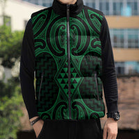 Kakariki Maori Ta Moko Poutama Art Sleeveless Puffer Jacket - Polynesian Pride