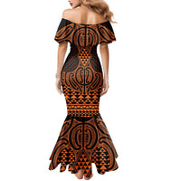 Karaka Maori Ta Moko Poutama Art Family Matching Mermaid Dress and Hawaiian Shirt LT9 - Polynesian Pride