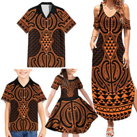 Karaka Maori Ta Moko Poutama Art Family Matching Summer Maxi Dress and Hawaiian Shirt LT9 - Polynesian Pride