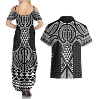Ma Maori Ta Moko Poutama Art Couples Matching Summer Maxi Dress and Hawaiian Shirt LT9 - Polynesian Pride