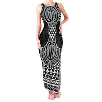 Ma Maori Ta Moko Poutama Art Family Matching Tank Maxi Dress and Hawaiian Shirt LT9 Mom's Dress White - Polynesian Pride