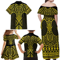 Mahi-dawg Maori Ta Moko Poutama Art Family Matching Off Shoulder Maxi Dress and Hawaiian Shirt LT9 - Polynesian Pride