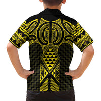 Mahi-dawg Maori Ta Moko Poutama Art Family Matching Off Shoulder Short Dress and Hawaiian Shirt LT9 - Polynesian Pride