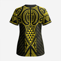 Mahi-dawg Maori Ta Moko Poutama Art Scrub Top - Polynesian Pride