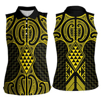 Mahi-dawg Maori Ta Moko Poutama Art Women Sleeveless Polo Shirt LT9 - Polynesian Pride