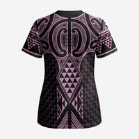 Mawhero Maori Ta Moko Poutama Art Scrub Top - Polynesian Pride