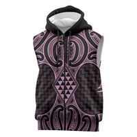 Mawhero Maori Ta Moko Poutama Art Sleeveless Zip Hoodie - Polynesian Pride