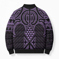 Waiporoporo Maori Ta Moko Poutama Art Bomber Puffer Jacket - Polynesian Pride