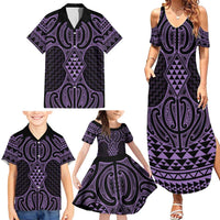 Waiporoporo Maori Ta Moko Poutama Art Family Matching Summer Maxi Dress and Hawaiian Shirt LT9 - Polynesian Pride