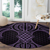 Waiporoporo Maori Ta Moko Poutama Art Round Carpet