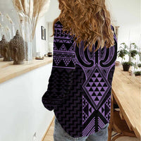 Waiporoporo Maori Ta Moko Poutama Art Women Casual Shirt LT9 - Polynesian Pride