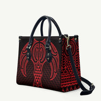 Whero Maori Ta Moko Poutama Art Leather Bag - Polynesian Pride
