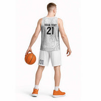 New Zealand Rangatira Custom Basketball Jersey All White Niho Taniwha Maori Tribal LT9 - Polynesian Pride
