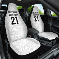 New Zealand Rangatira Custom Car Seat Cover All White Niho Taniwha Maori Tribal LT9 One Size White - Polynesian Pride