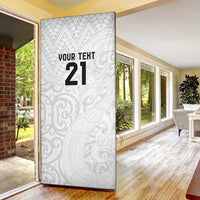 New Zealand Rangatira Custom Door Cover All White Niho Taniwha Maori Tribal LT9 - Polynesian Pride