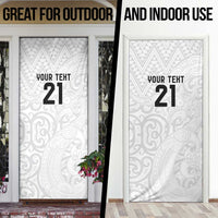 New Zealand Rangatira Custom Door Cover All White Niho Taniwha Maori Tribal LT9 - Polynesian Pride