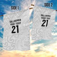 New Zealand Rangatira Custom Garden Flag All White Niho Taniwha Maori Tribal LT9 - Polynesian Pride