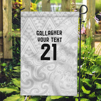 New Zealand Rangatira Custom Garden Flag All White Niho Taniwha Maori Tribal LT9 Garden Flag White - Polynesian Pride