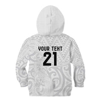New Zealand Rangatira Custom Kid Hoodie All White Niho Taniwha Maori Tribal LT9 - Polynesian Pride