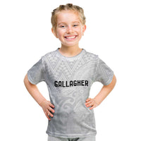 New Zealand Rangatira Custom Kid T Shirt All White Niho Taniwha Maori Tribal LT9 White - Polynesian Pride