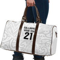 New Zealand Rangatira Custom Travel Bag All White Niho Taniwha Maori Tribal LT9 - Polynesian Pride