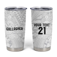New Zealand Rangatira Custom Tumbler Cup All White Niho Taniwha Maori Tribal LT9 White - Polynesian Pride