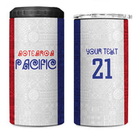 New Zealand Rugby Pacific Personalised 4 in 1 Can Cooler Tumbler Maori Style Tribal Tapa Pattern LT9 One Size: 16 oz White - Polynesian Pride
