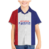 New Zealand Rugby Pacific Personalised Family Matching Mermaid Dress and Hawaiian Shirt Maori Style Tribal Tapa Pattern LT9 Son's Shirt White - Polynesian Pride