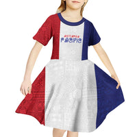 New Zealand Rugby Pacific Personalised Kid Short Sleeve Dress Maori Style Tribal Tapa Pattern LT9 - Polynesian Pride