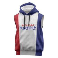 New Zealand Rugby Pacific Personalised Sleeveless Hoodie Maori Style Tribal Tapa Pattern LT9 White - Polynesian Pride