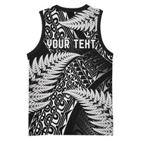 New Zealand Rugby Pacific Personalised Basketball Jersey All Black Maori Pasifika Fern Pattern LT9 - Polynesian Pride