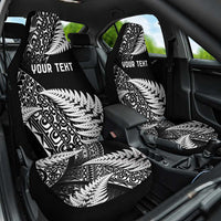 New Zealand Rugby Pacific Personalised Car Seat Cover All Black Maori Pasifika Fern Pattern LT9 One Size Black - Polynesian Pride