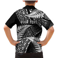 New Zealand Rugby Pacific Personalised Family Matching Mermaid Dress and Hawaiian Shirt All Black Maori Pasifika Fern Pattern LT9 - Polynesian Pride